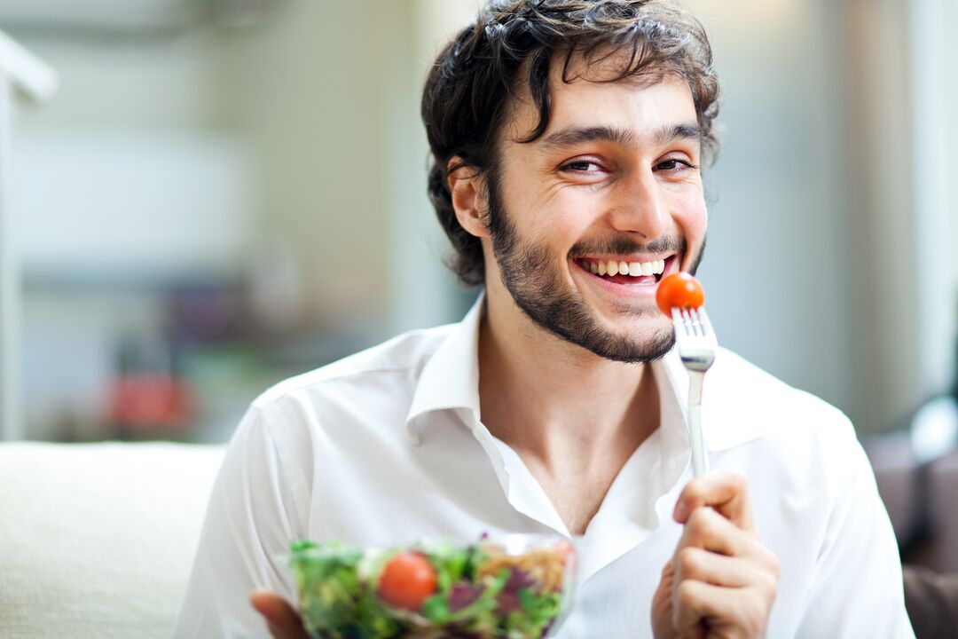 La efectividad de los hombres que comen verduras. 